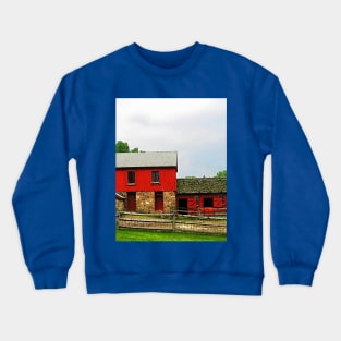 Farm - Red Barn with Fence Crewneck Sweatshirt